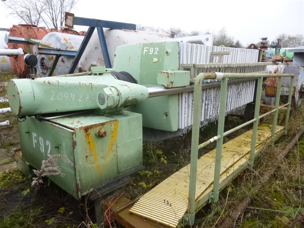 Filter Press, 473 Sq.Ft. Filtration Area, Polypropylene Plates, Manufactured by Von Roll - IPP# 204427