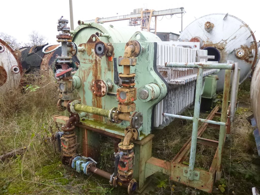 Filter Press, 473 Sq.Ft. Filtration Area, Polypropylene Plates, Manufactured by Von Roll - IPP# 204427