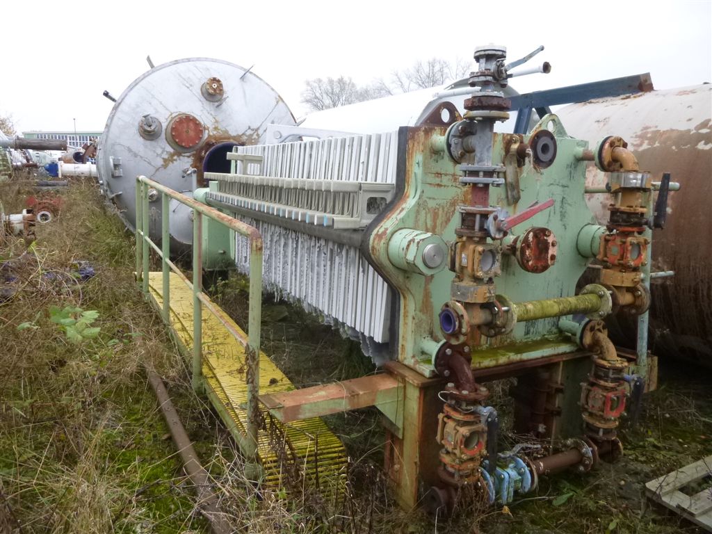 Filter Press, 473 Sq.Ft. Filtration Area, Polypropylene Plates, Manufactured by Von Roll - IPP# 204427