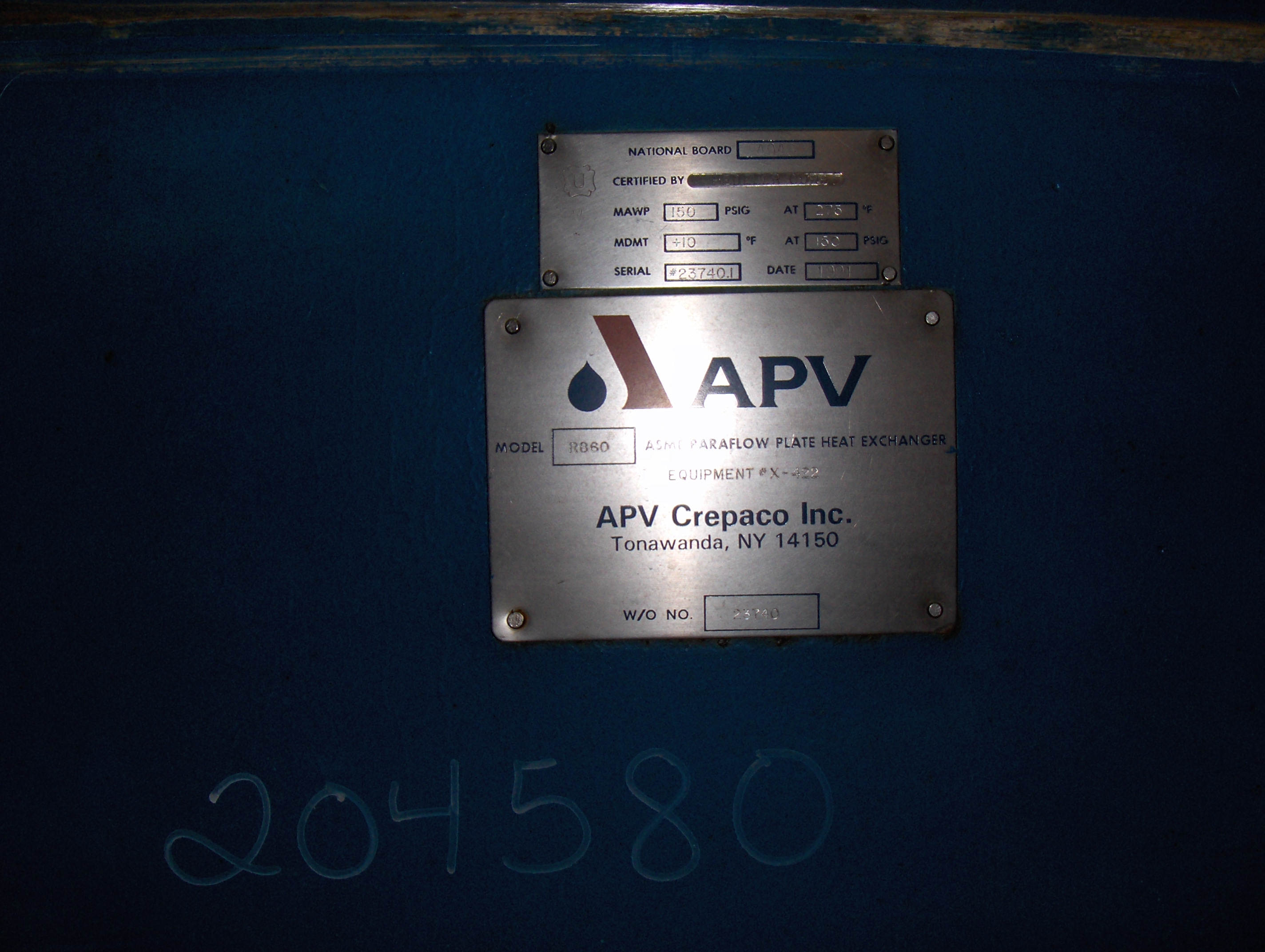 Stainless Steel Other APV R 860 Plate and Frame Heat Exchanger - IPP# 204580
