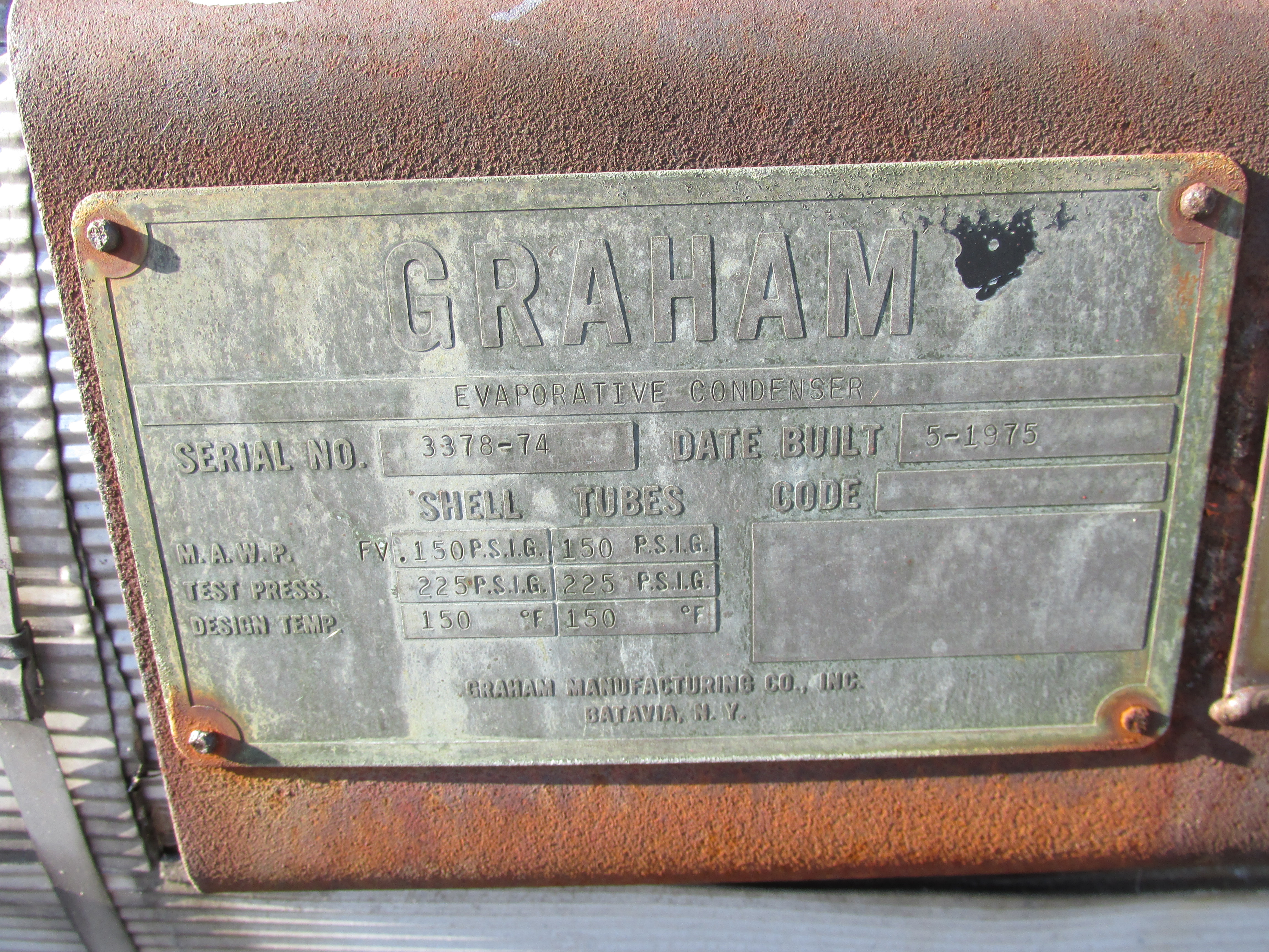 Stainless Steel 304 Graham Shell and Tube Heat Exchanger - IPP# 205678