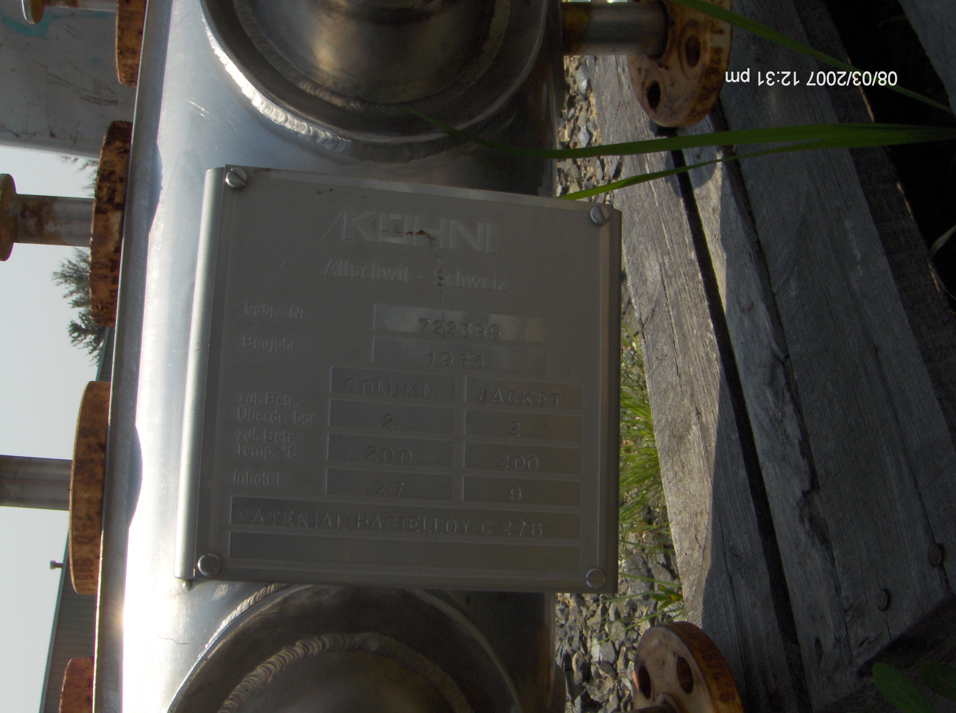  Contactor Column 152.4 mm (6 in) Hastelloy - C276 For Sale - IPP# 207417