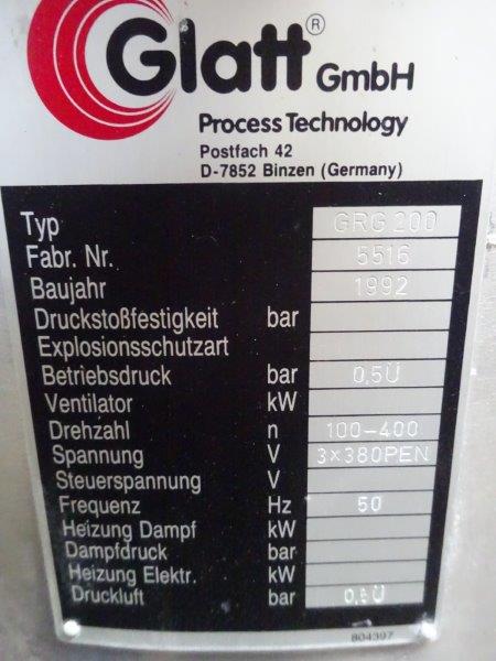   Dryer-Fluid Bed 200 L (52.8 gallons) Stainless Steel Other For Sale - IPP# 208485