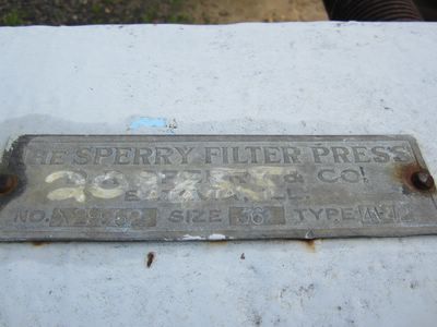 Filter Press, Skeleton Only, Manufactured by Sperry - IPP# 208855