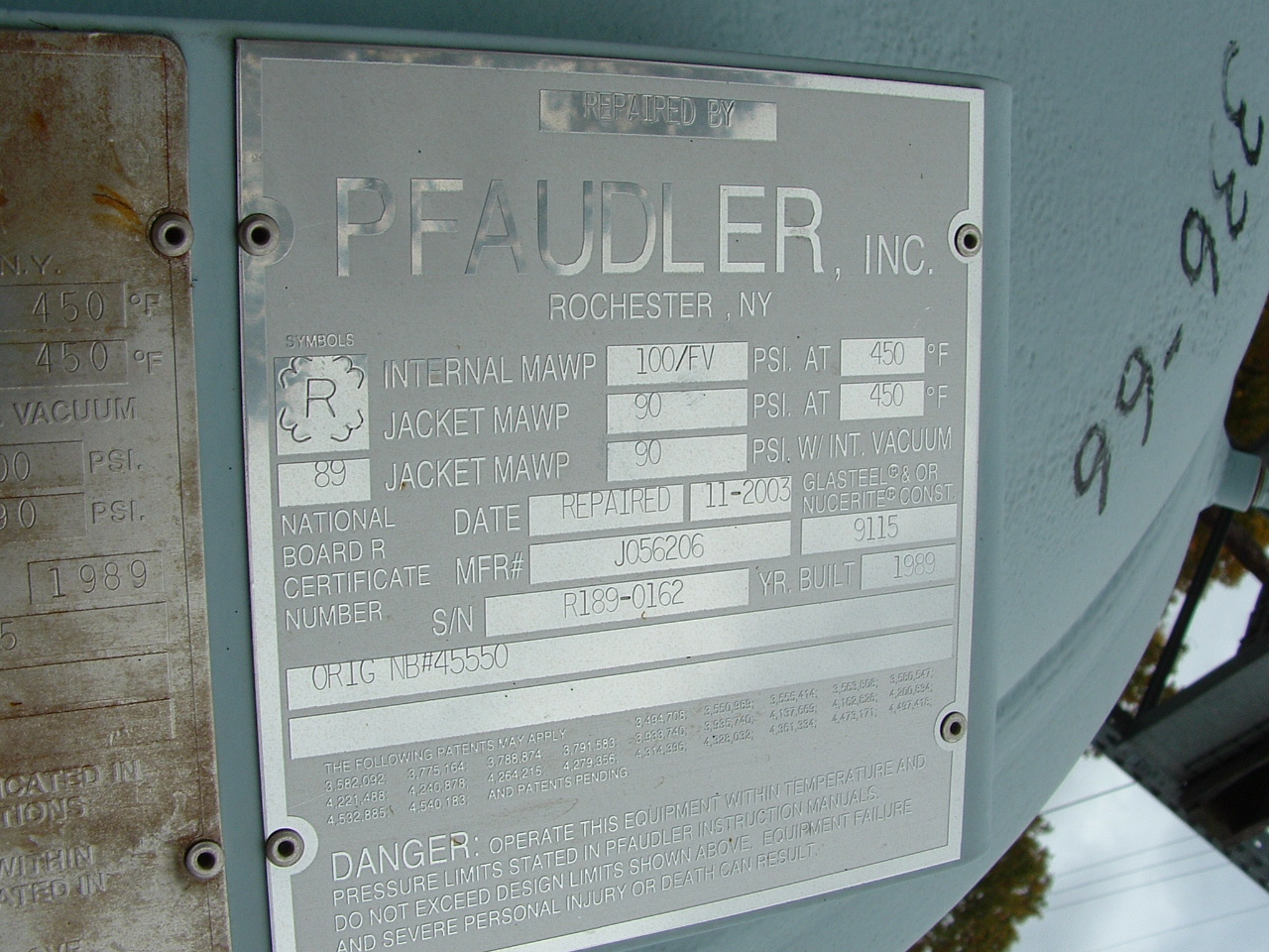 Glasslined Pfaudler RA Batch Type Body Only Reactor - IPP# 209321