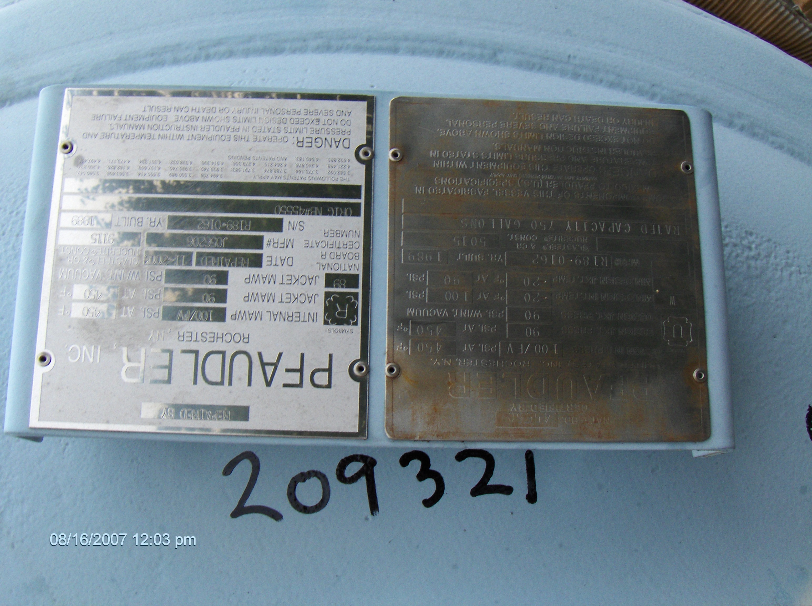 Glasslined Pfaudler RA Batch Type Body Only Reactor - IPP# 209321