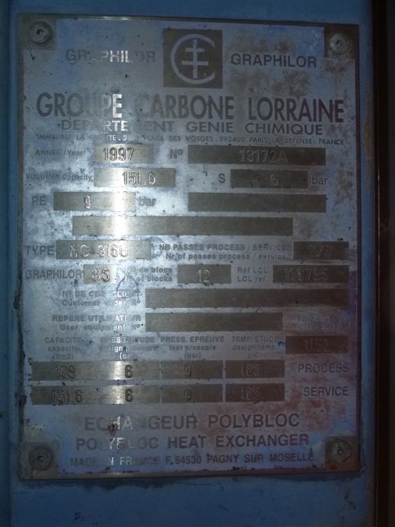  Block Heat Exchanger 10 m² (107.6 ft²) Graphite For Sale - IPP# 202537