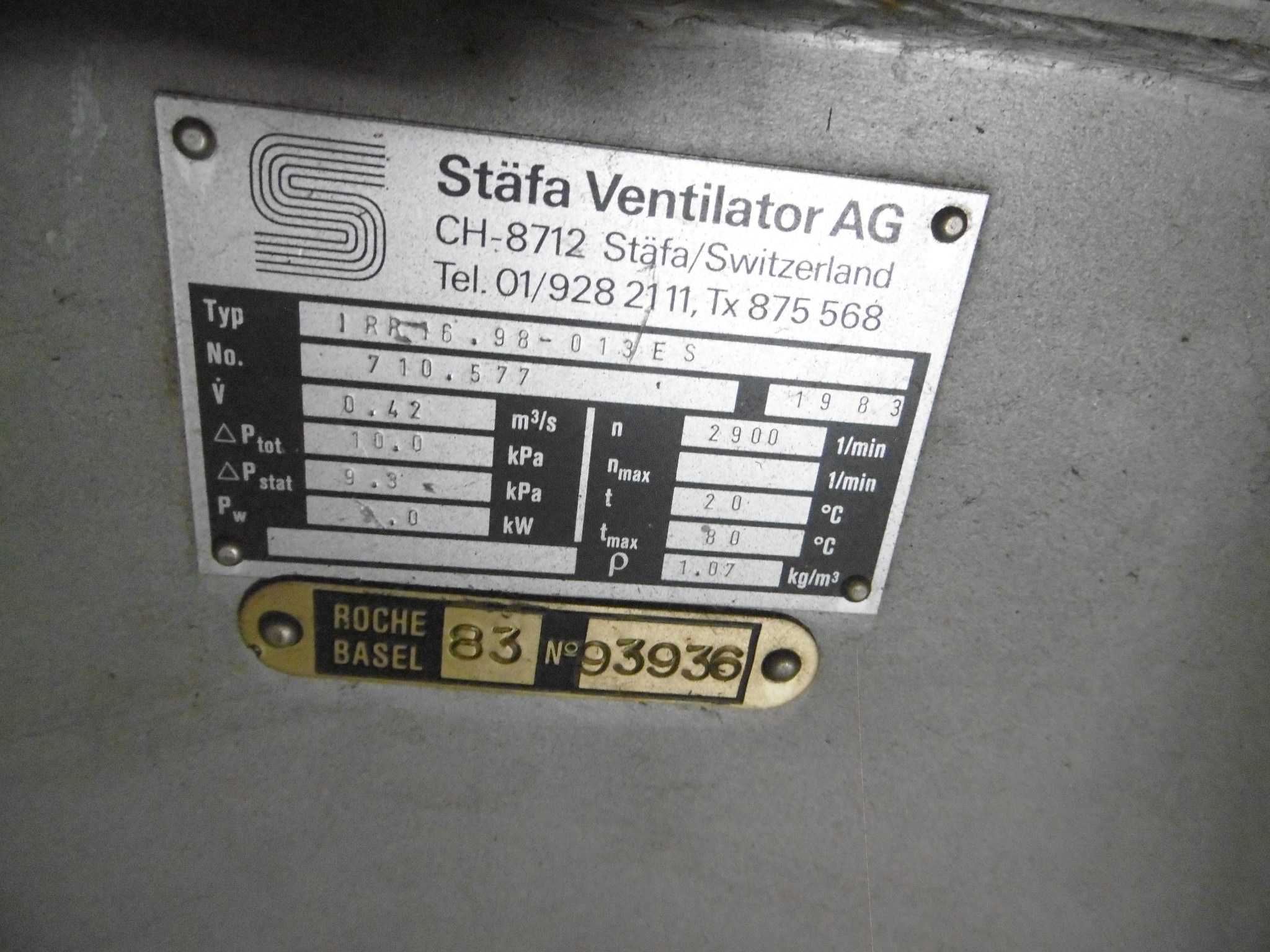   Blower 1,512 m3/h (889.9 CFM) Stainless Steel 321 For Sale - IPP# 214047