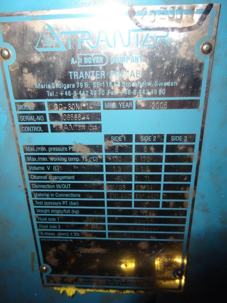  Plate and Frame Heat Exchanger 1.02 m² (11 ft²) Stainless Steel 316 For Sale - IPP# 214108