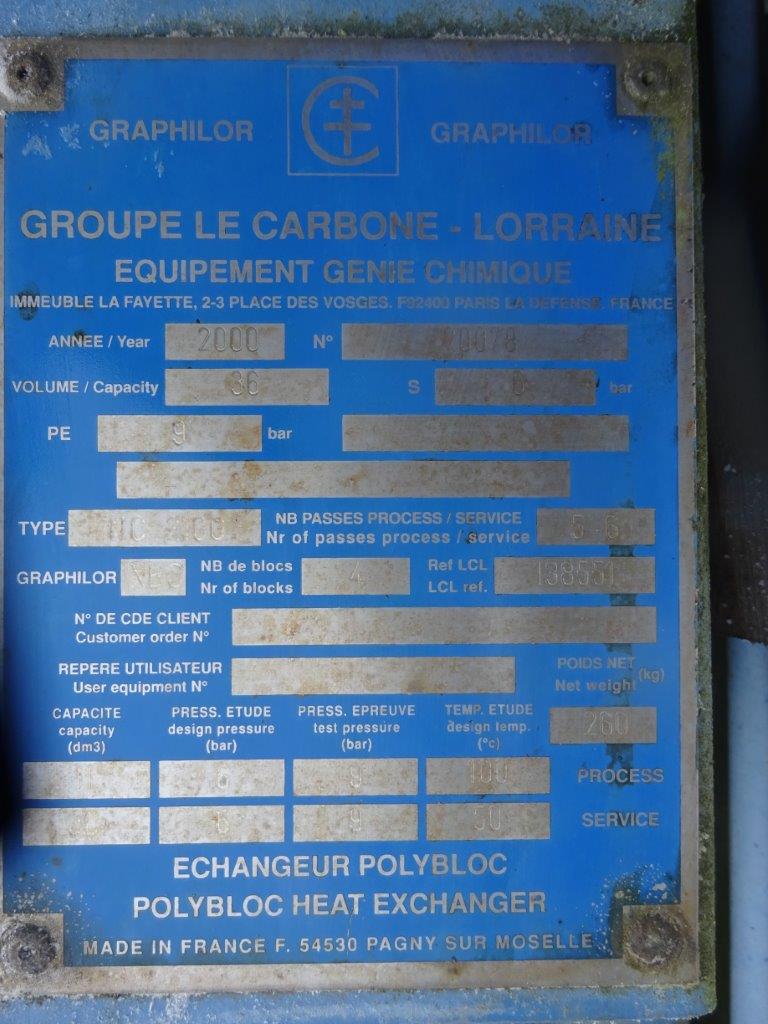 Graphite Le-Carbone Lorraine NC-210G Block Heat Exchanger - IPP# 217564