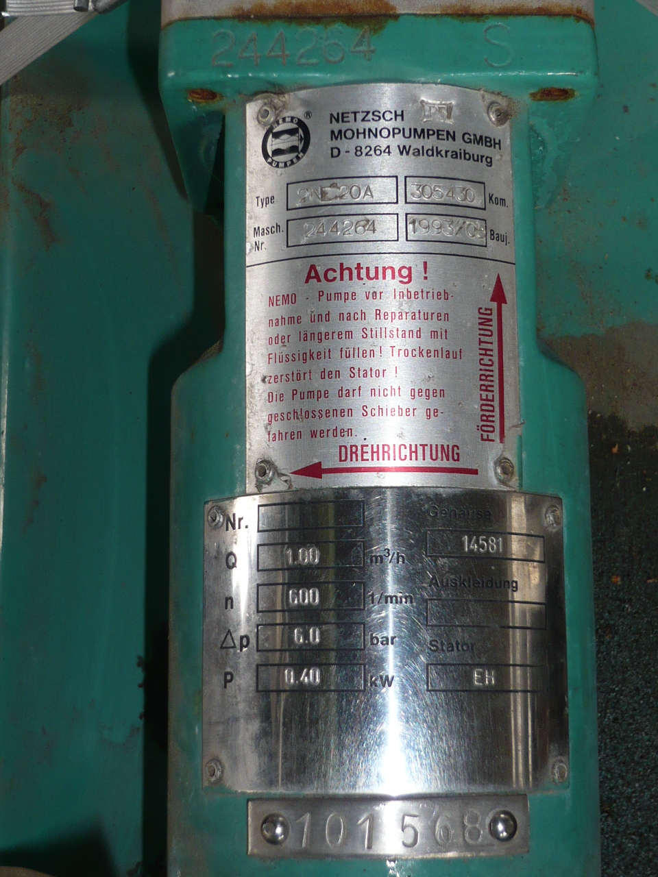  Rotary Pump 1 m3/h (4.4 GPM) Stainless Steel 316 For Sale - IPP# 217576