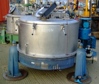 Stainless Steel 316L Luwa-Heine 342 Manual Discharge-Top Centrifuge-Basket