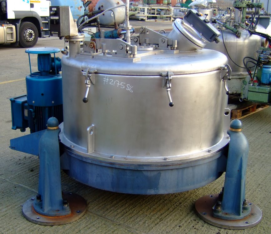 Stainless Steel 316L Luwa-Heine 342 Manual Discharge-Top Centrifuge-Basket - IPP# 217586