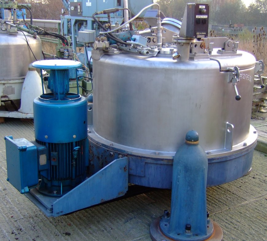 Stainless Steel 316L Luwa-Heine 342 Manual Discharge-Top Centrifuge-Basket - IPP# 217586