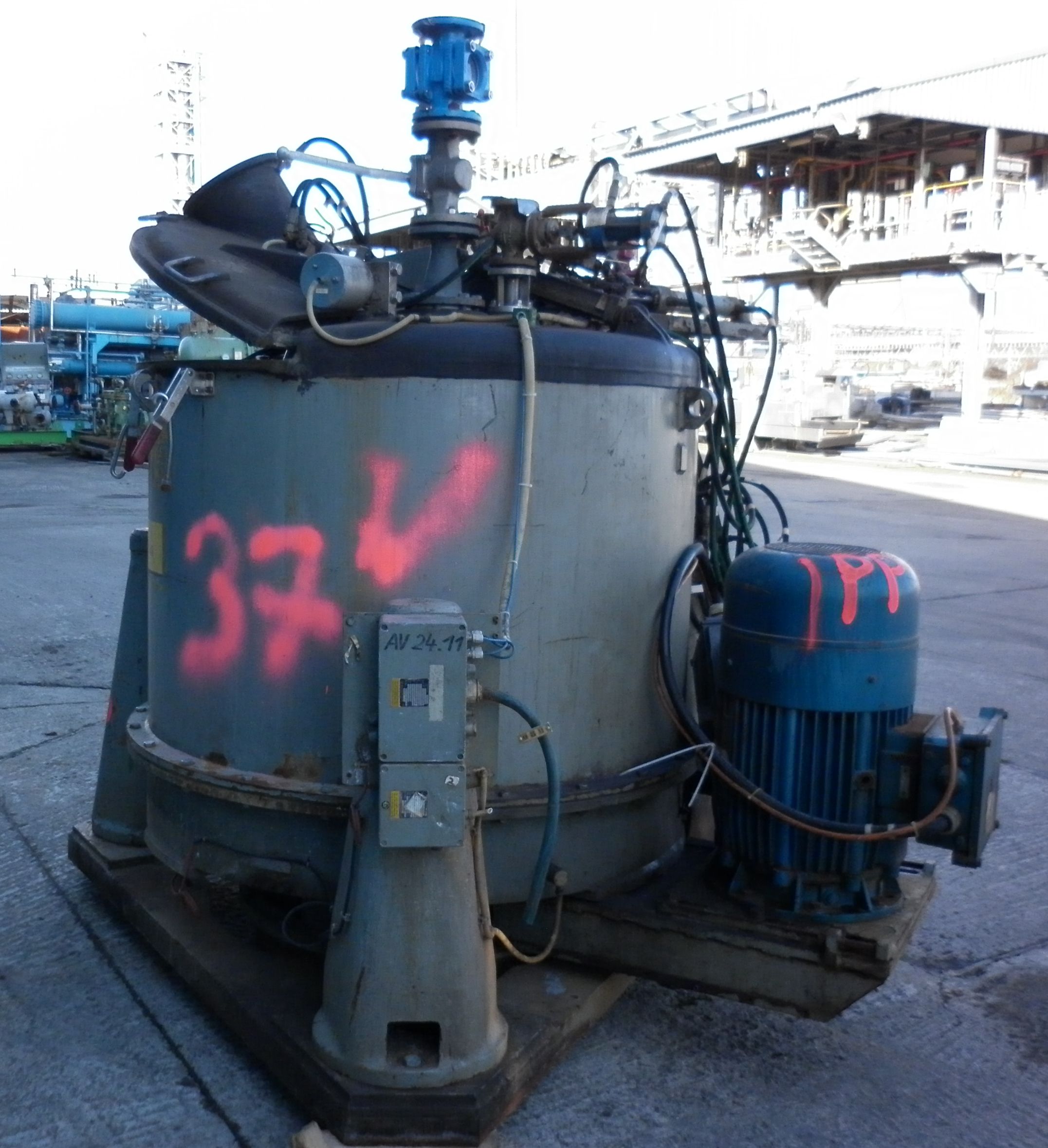 Rubberlined Krauss Maffei DZU-125/3.2 Manual Discharge-Top Centrifuge-Basket - IPP# 217614