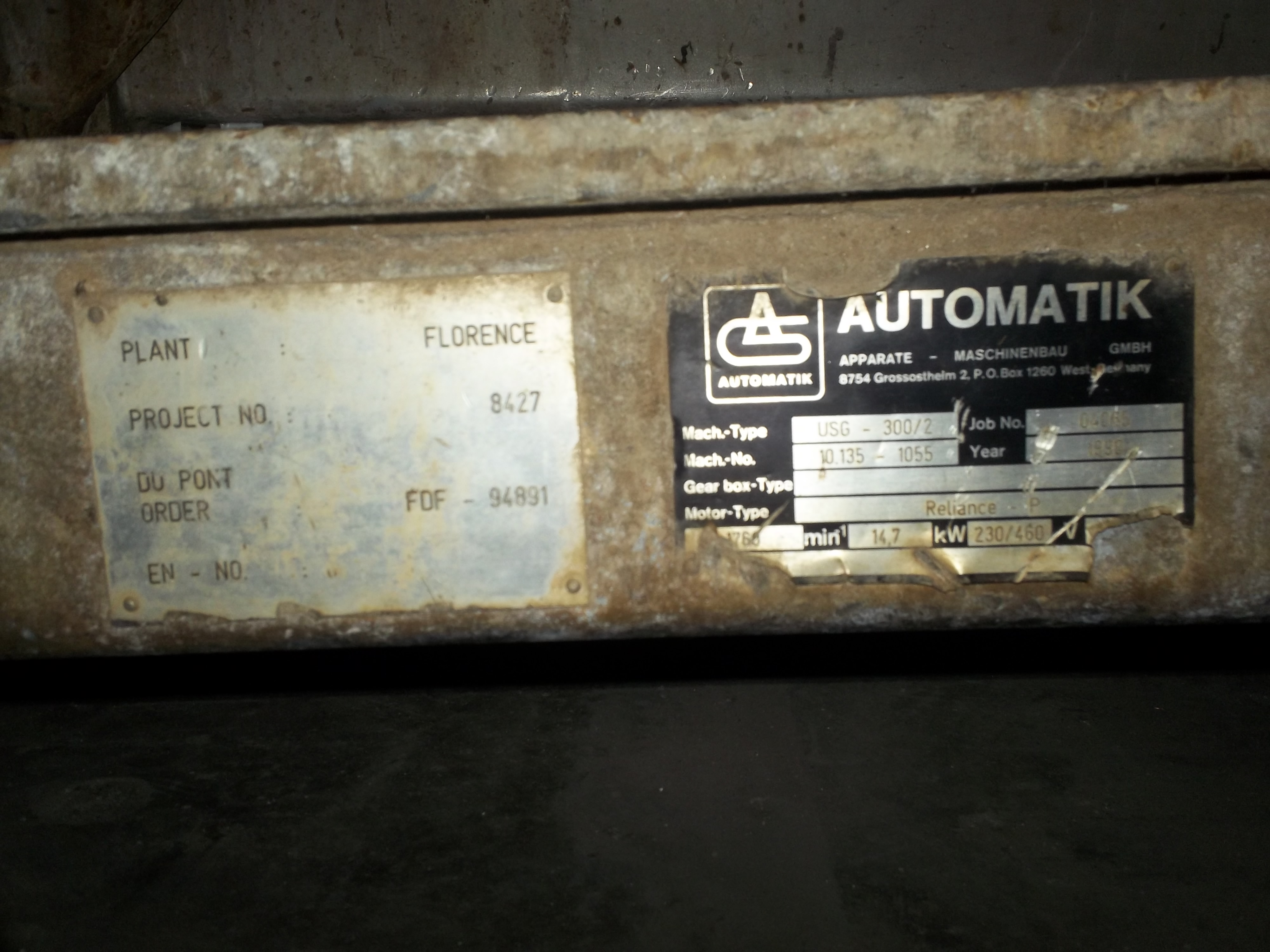 Stainless Steel 316 Rieter (Maag) USG-300/2 Cutting System - IPP# 218283