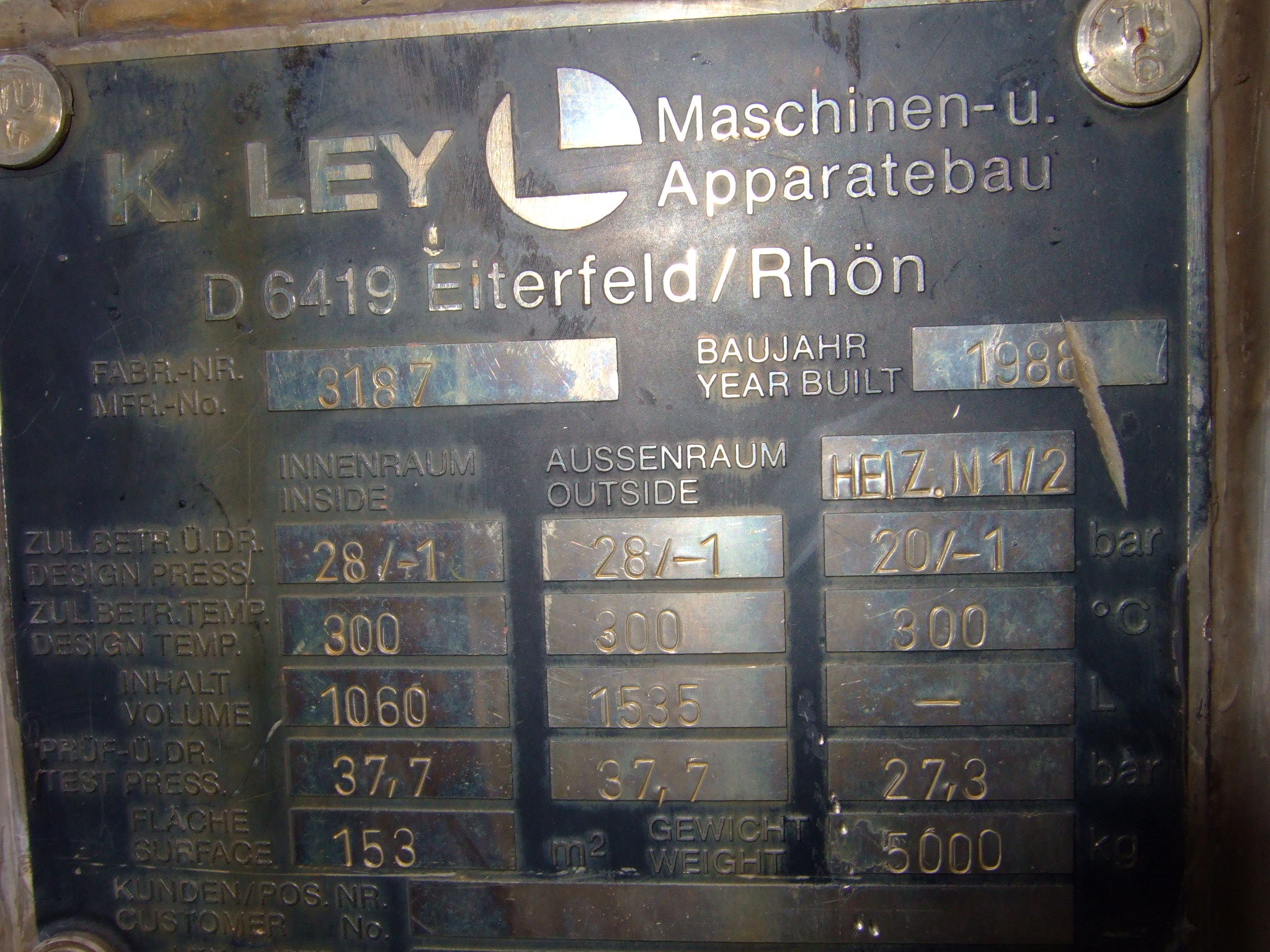  Shell and Tube Heat Exchanger 153 m² (1,647 ft²) Stainless Steel 316 For Sale - IPP# 219501