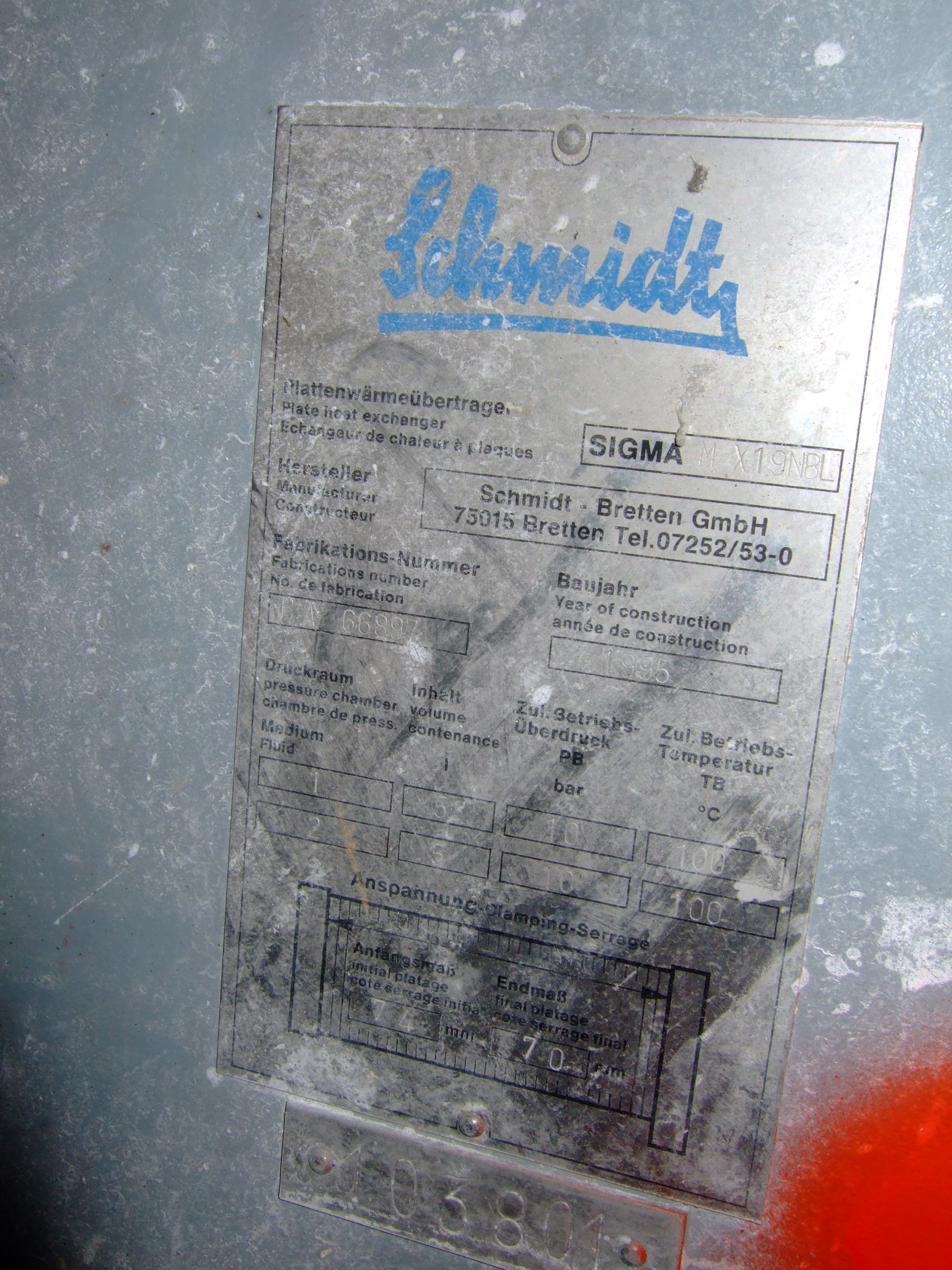  Plate and Frame Heat Exchanger 4.5 m² (48.4 ft²) Stainless Steel Other For Sale - IPP# 219740