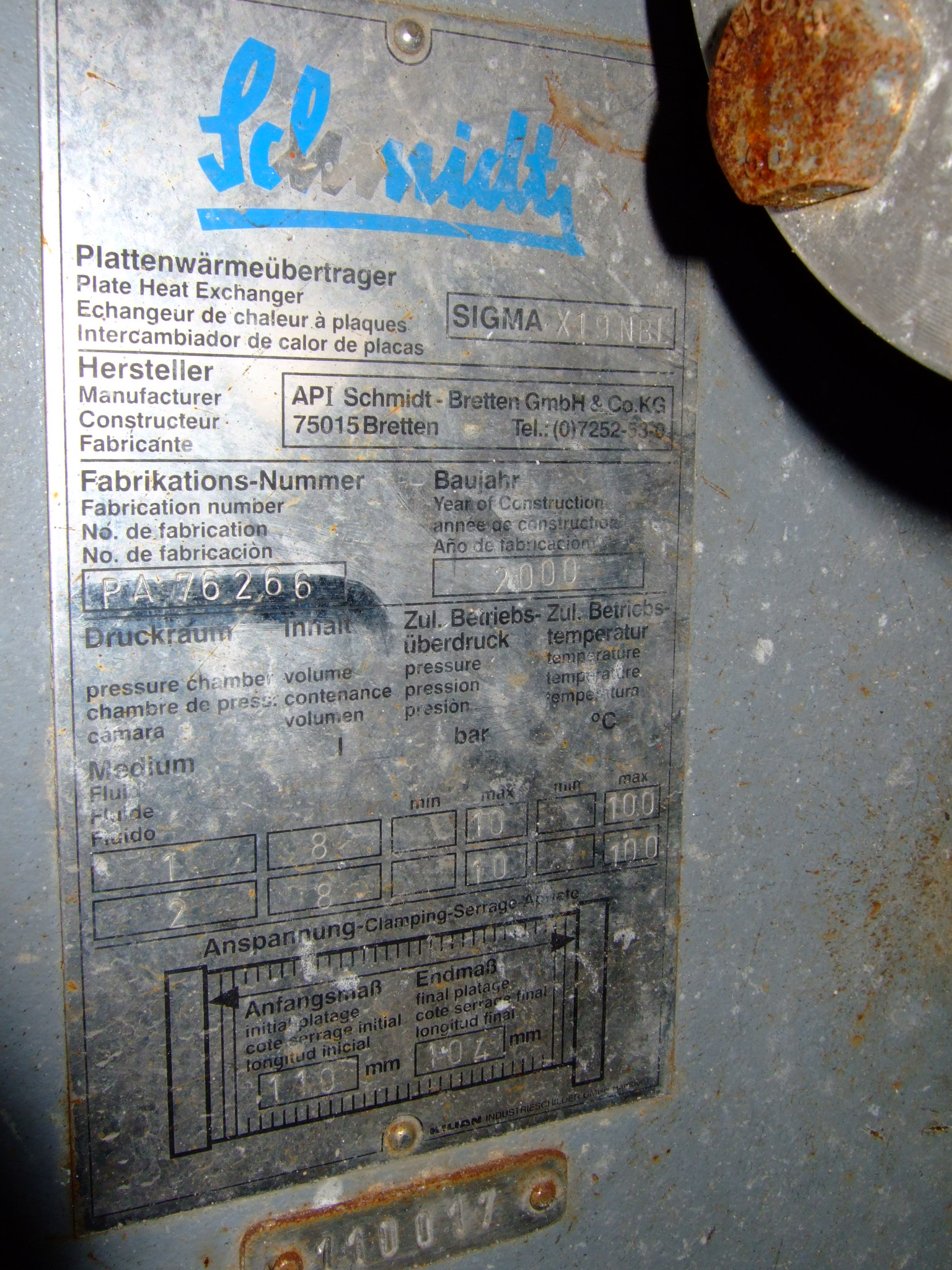  Plate and Frame Heat Exchanger 4.5 m² (48.4 ft²) Stainless Steel Other For Sale - IPP# 219742