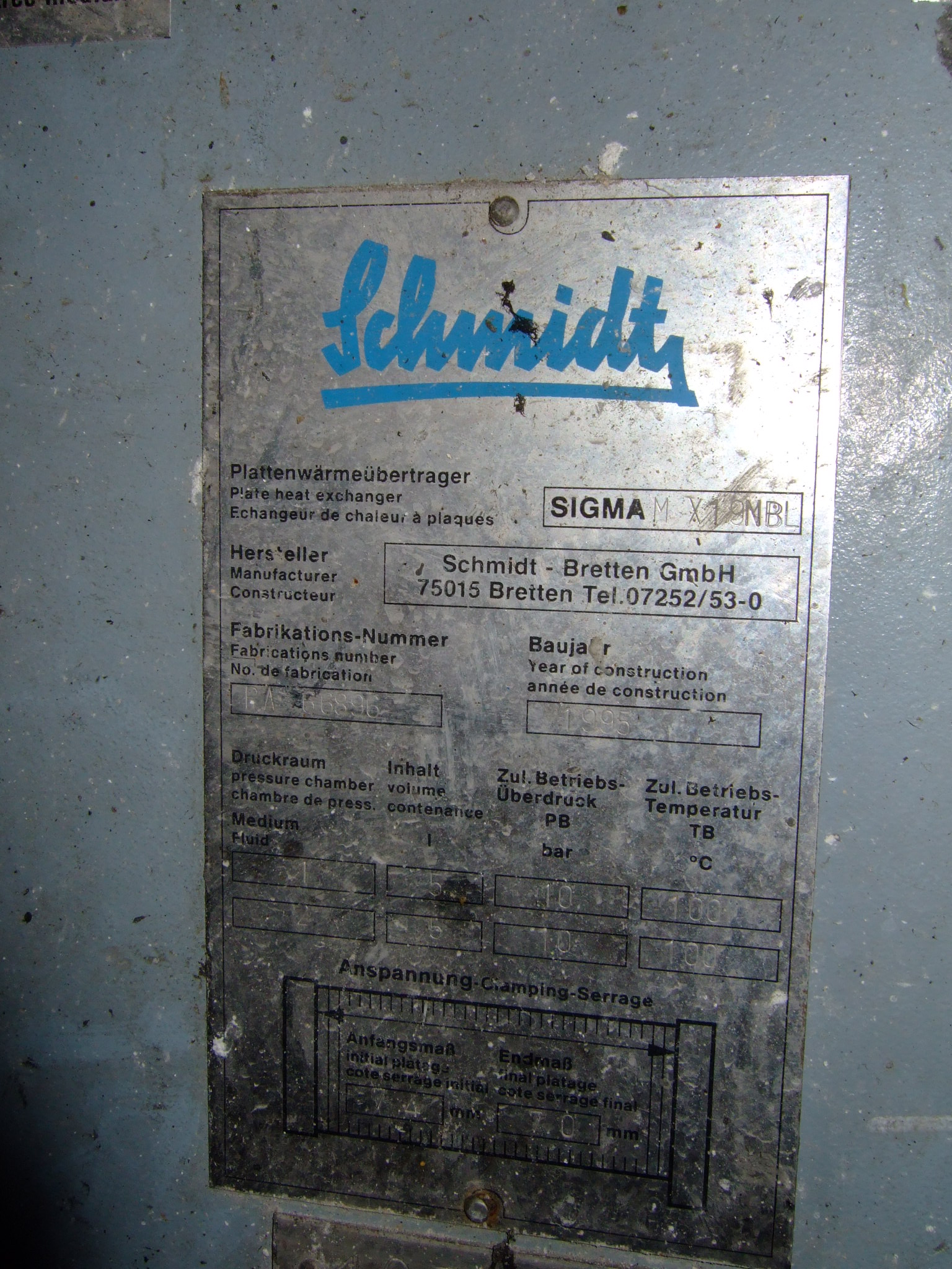  Plate and Frame Heat Exchanger 4.5 m² (48.4 ft²) Stainless Steel Other For Sale - IPP# 219739