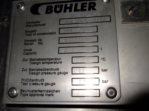 Stainless Steel 321 Buhler Group OTW-890 Crystallizer/Evaporator Plastic - IPP# 219978