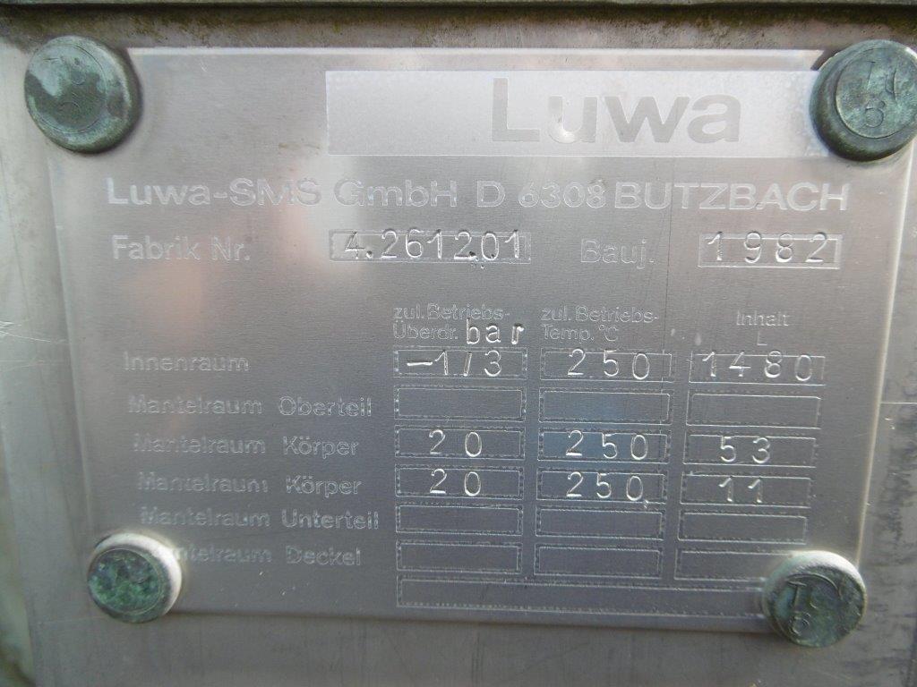  Wiped/Thin Film Evaporator 108.9 kg/h (240 lb/h) Stainless Steel Austenitic For Sale - IPP# 219924