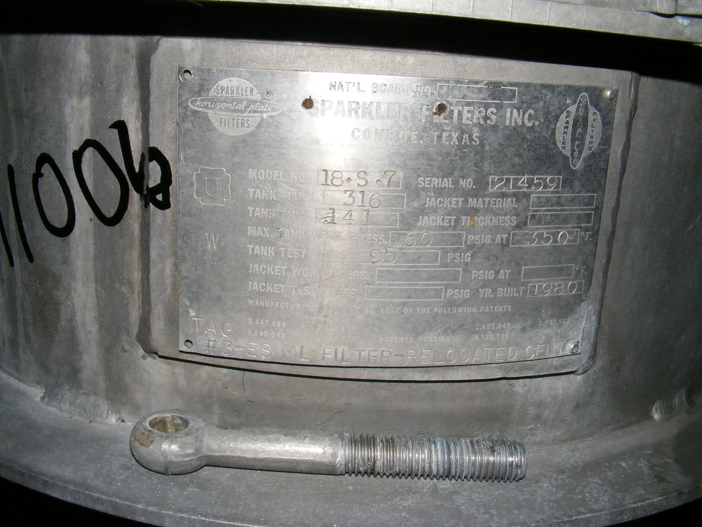  Pressure Leaf Filter 1.05 m² (11.3 ft²) Stainless Steel 316 For Sale - IPP# 211006