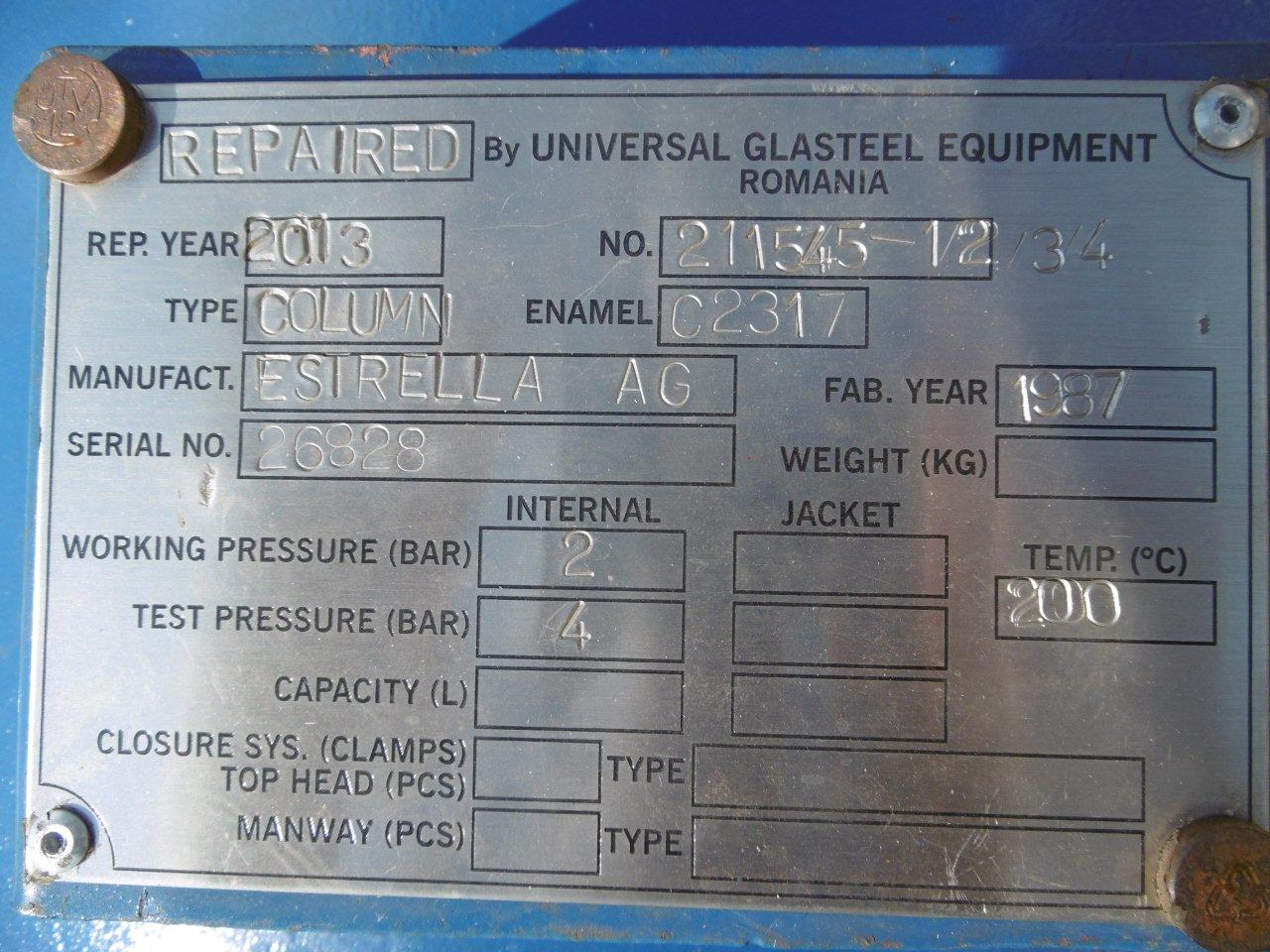  Packed Column 800 mm (31.5 in) Glasslined For Sale - IPP# 211545