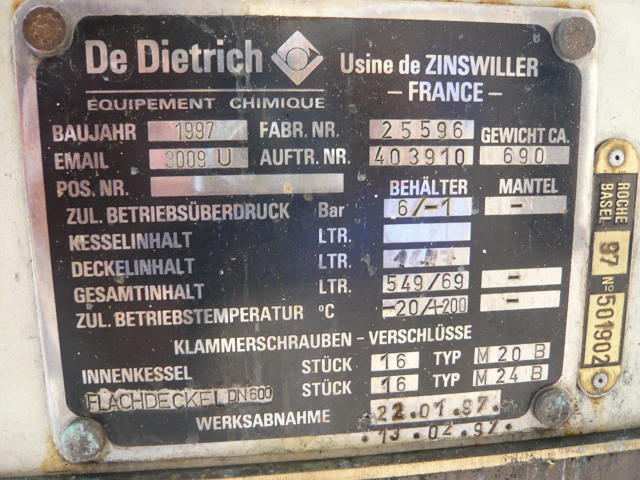 Glasslined DeDietrich R 4.3-10-1650/T140 Cartridge And Candle Filter - IPP# 211644