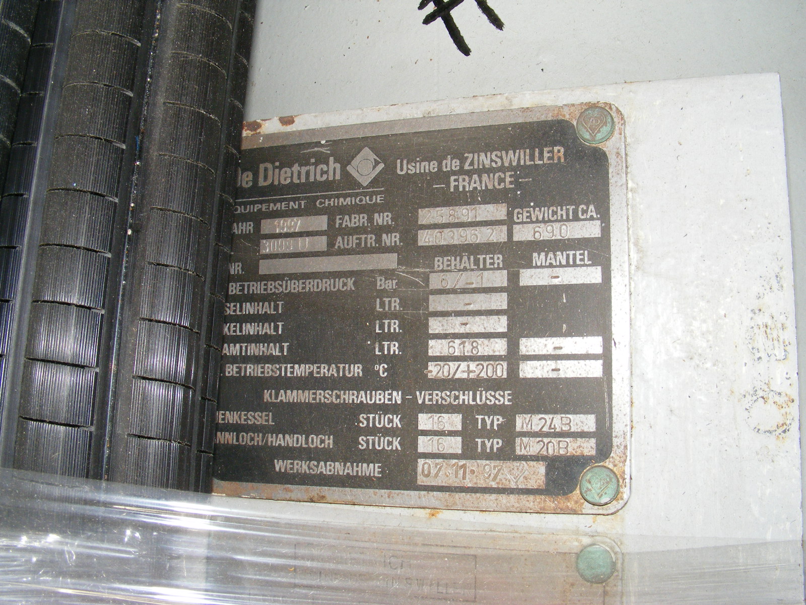 Unused Glasslined DeDietrich R 4.3-10-1650/T140 Cartridge And Candle Filter - IPP# 211710