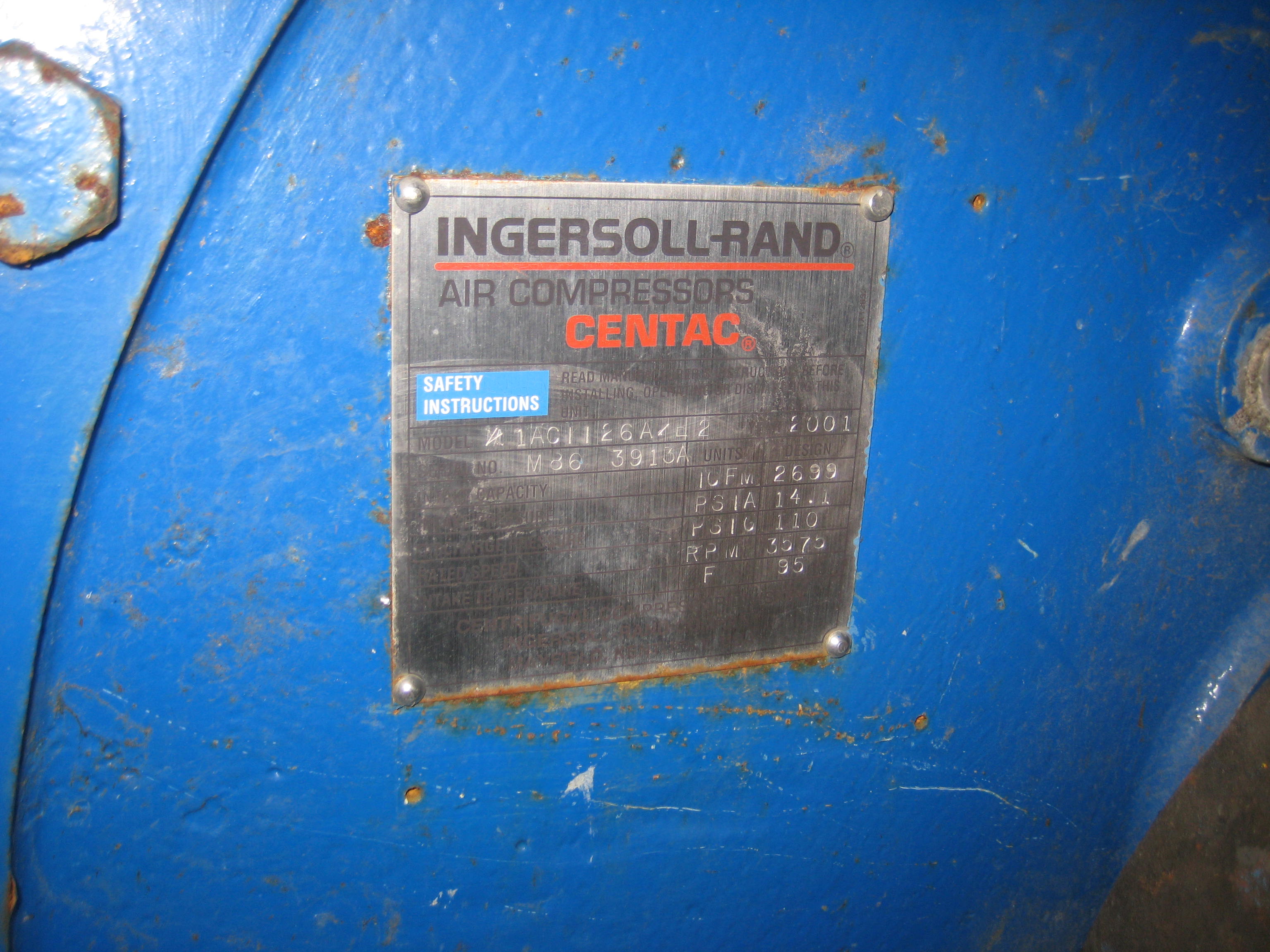  Centrifugal Compressor 4,586 m3/h (2,699 CFM) Carbon Steel For Sale - IPP# 212639