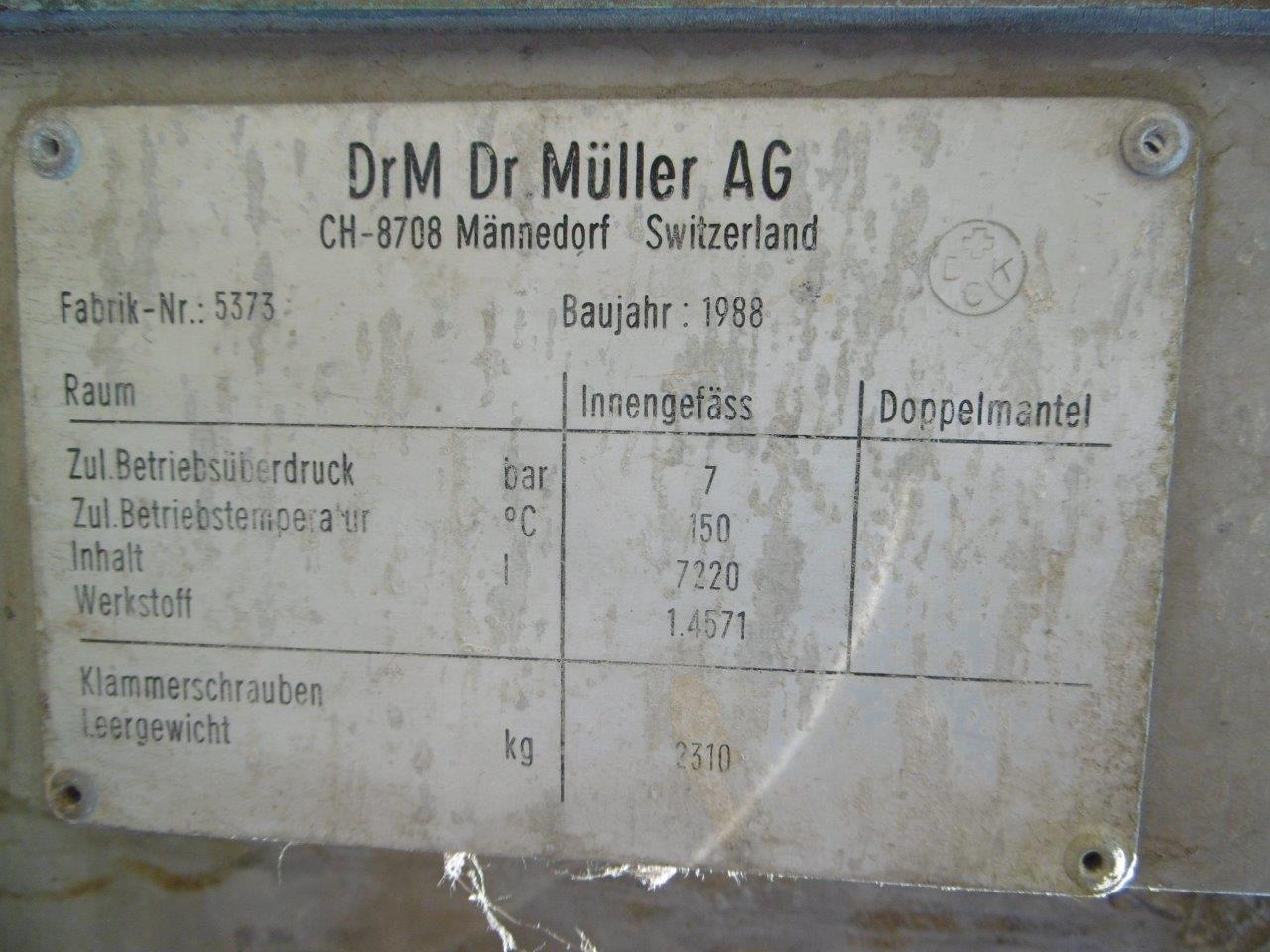 Stainless Steel Austenitic Dr. Müller AG R-46-72-2500/T140 Cartridge And Candle Filter - IPP# 212790