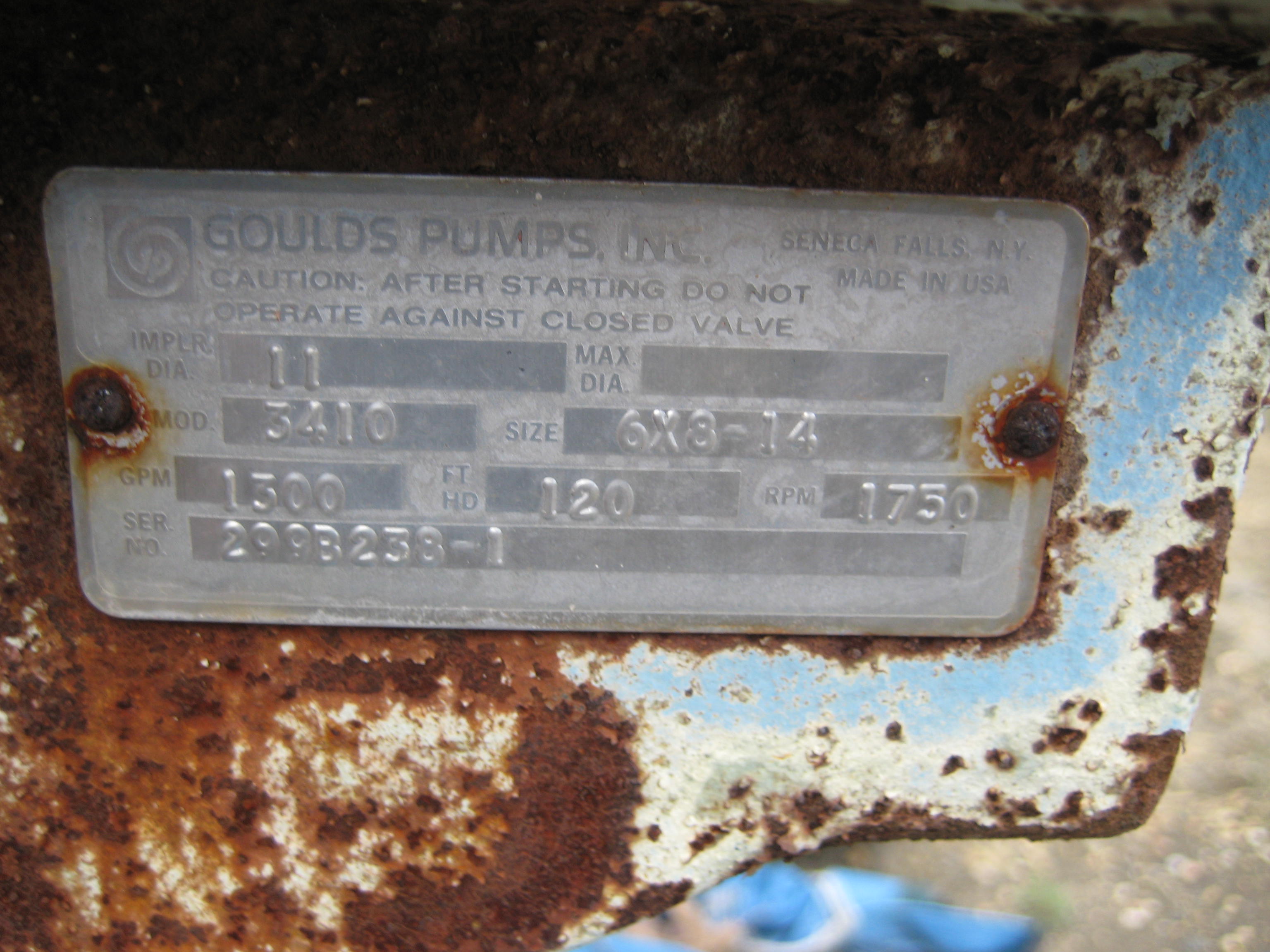  Centrifugal Pump 295.3 m3/h (1,300 GPM) Carbon Steel For Sale - IPP# 212857