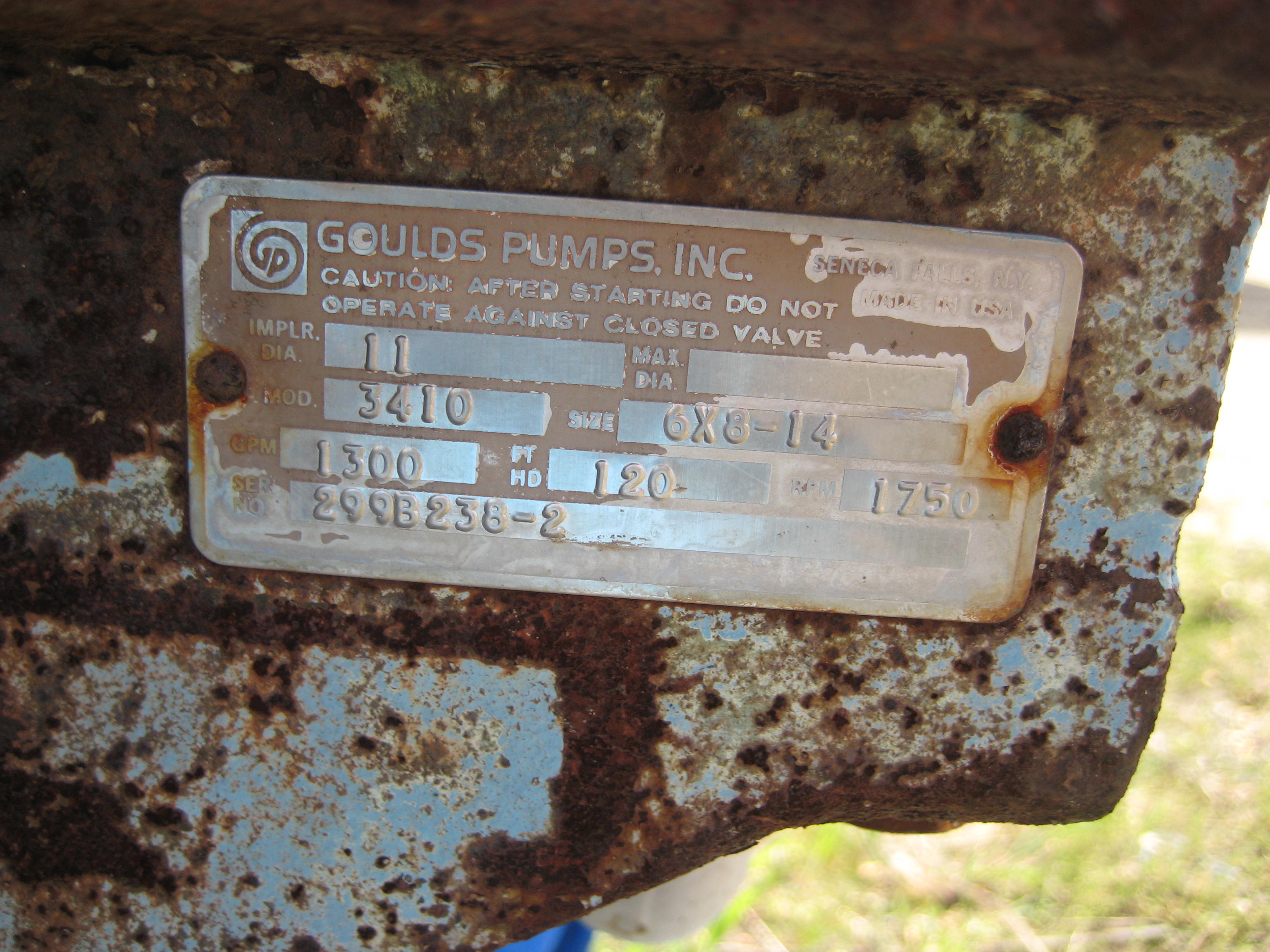  Centrifugal Pump 295.3 m3/h (1,300 GPM) Carbon Steel For Sale - IPP# 212854