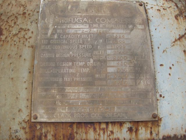  Centrifugal Compressor 2,666 m3/h (1,569 CFM) Carbon Steel For Sale - IPP# 212813