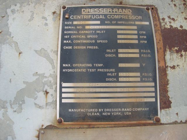  Centrifugal Compressor 5,994 m3/h (3,528 CFM) Carbon Steel For Sale - IPP# 212814