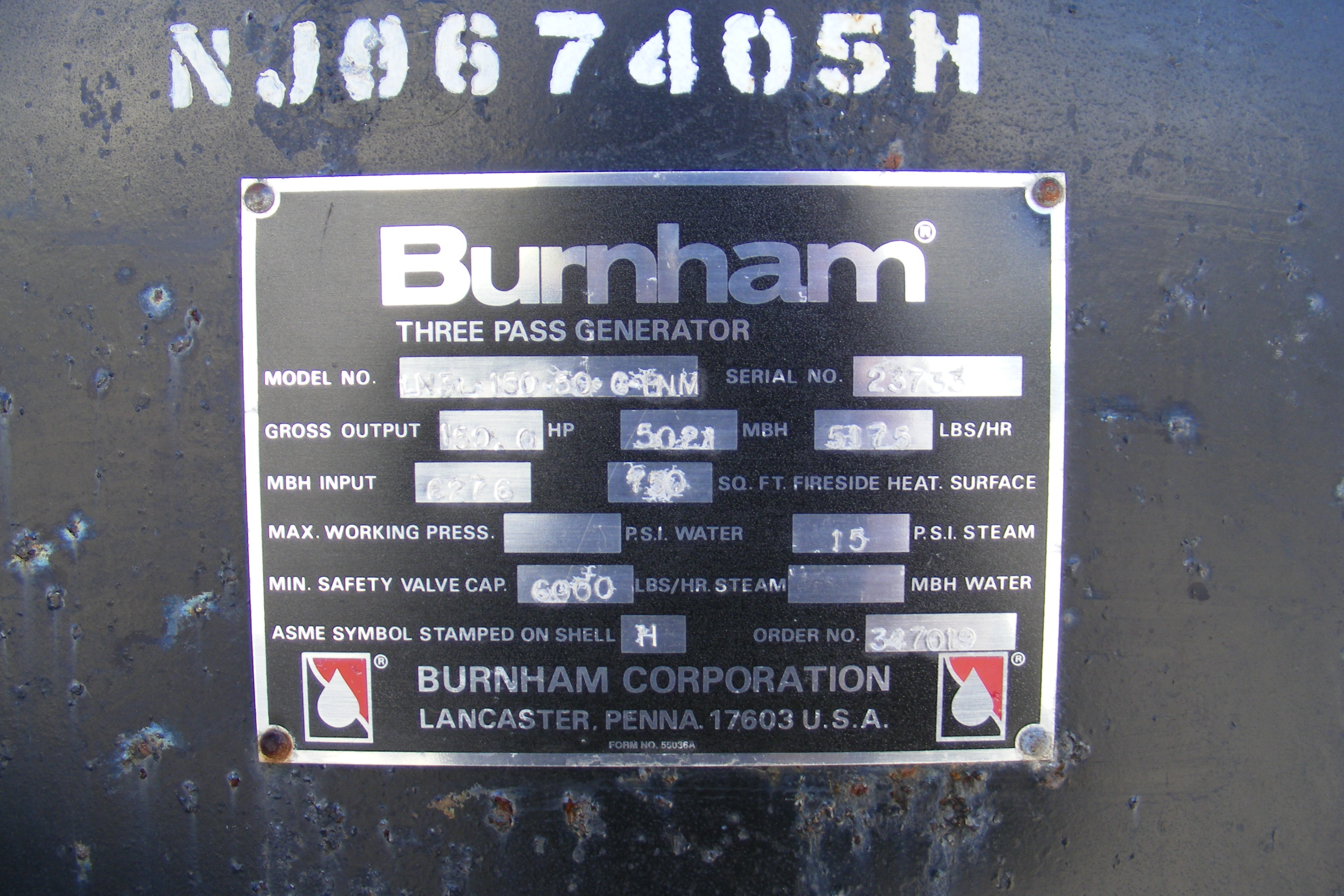  Steam Boiler 2,347 kg/h (5,175 lb/h) Carbon Steel For Sale - IPP# 212960