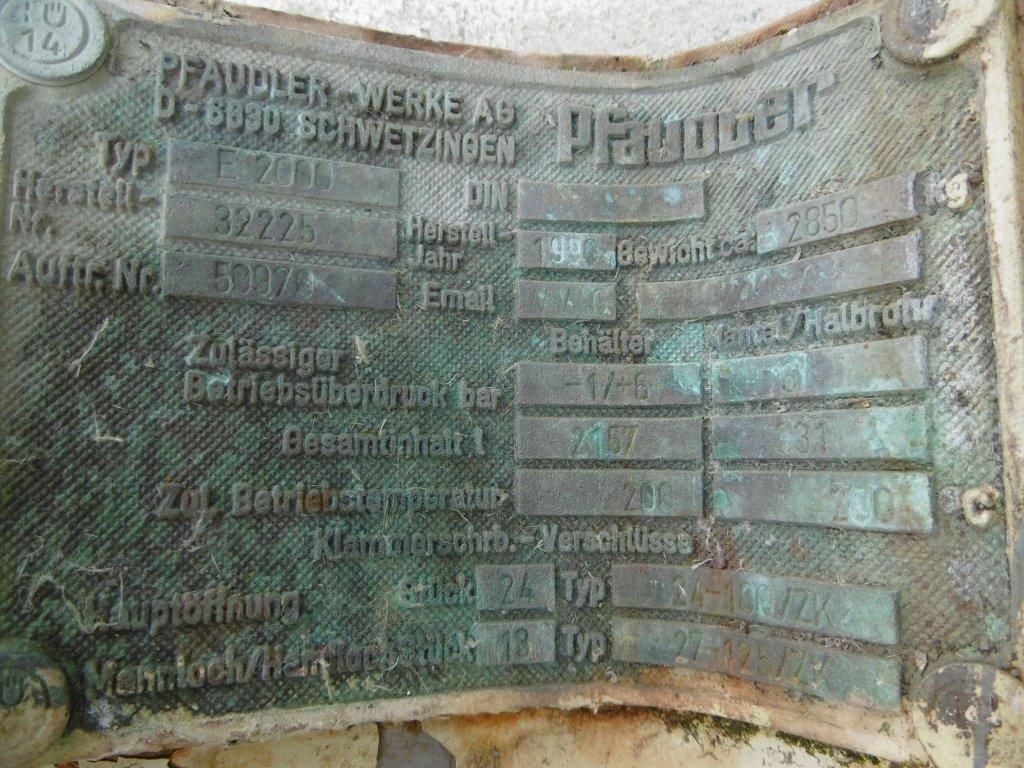 Glasslined Pfaudler E Batch-Type Agitated Reactor - IPP# 212925