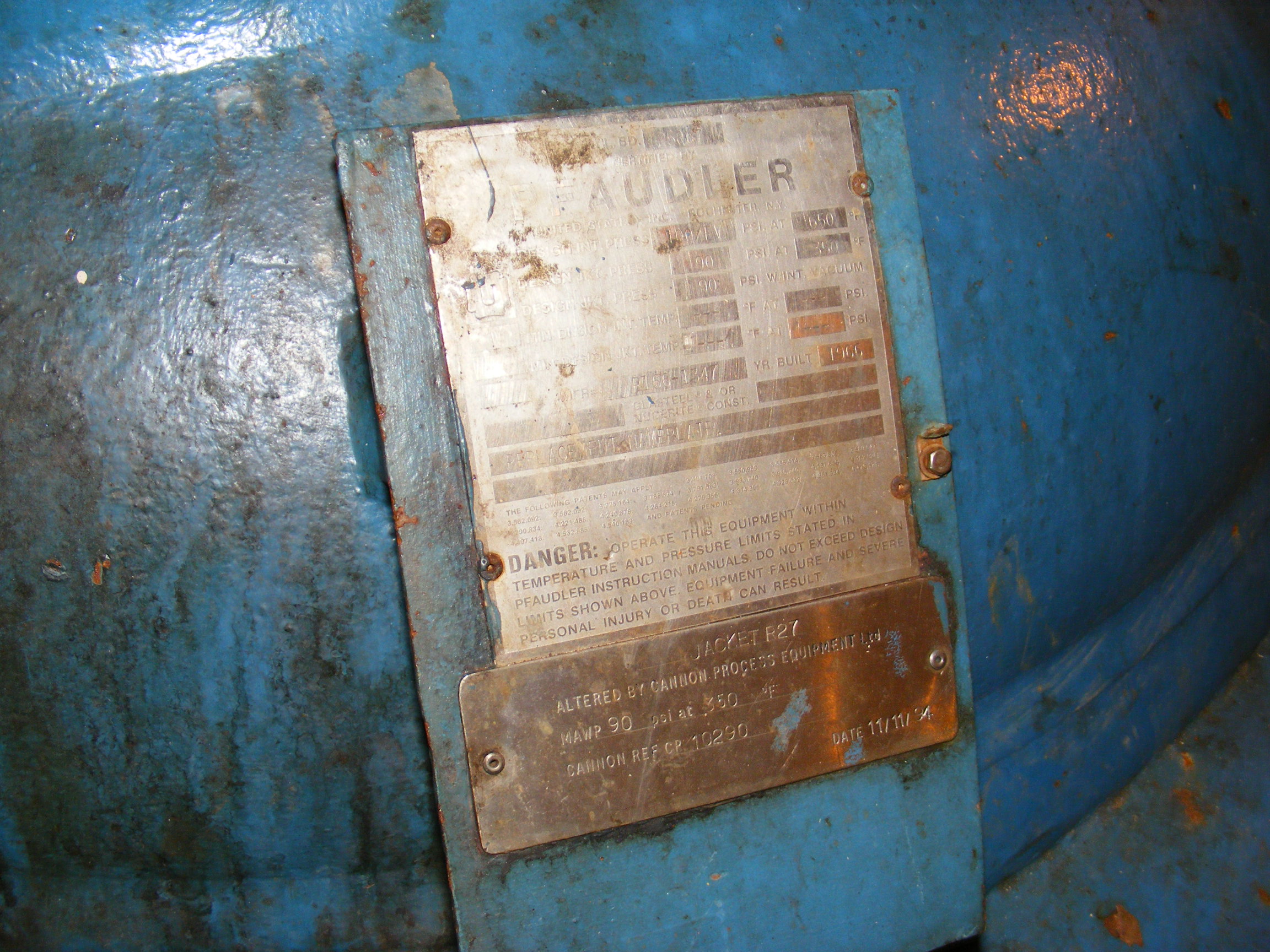 Glasslined Pfaudler RA Batch-Type Agitated Reactor - IPP# 213275