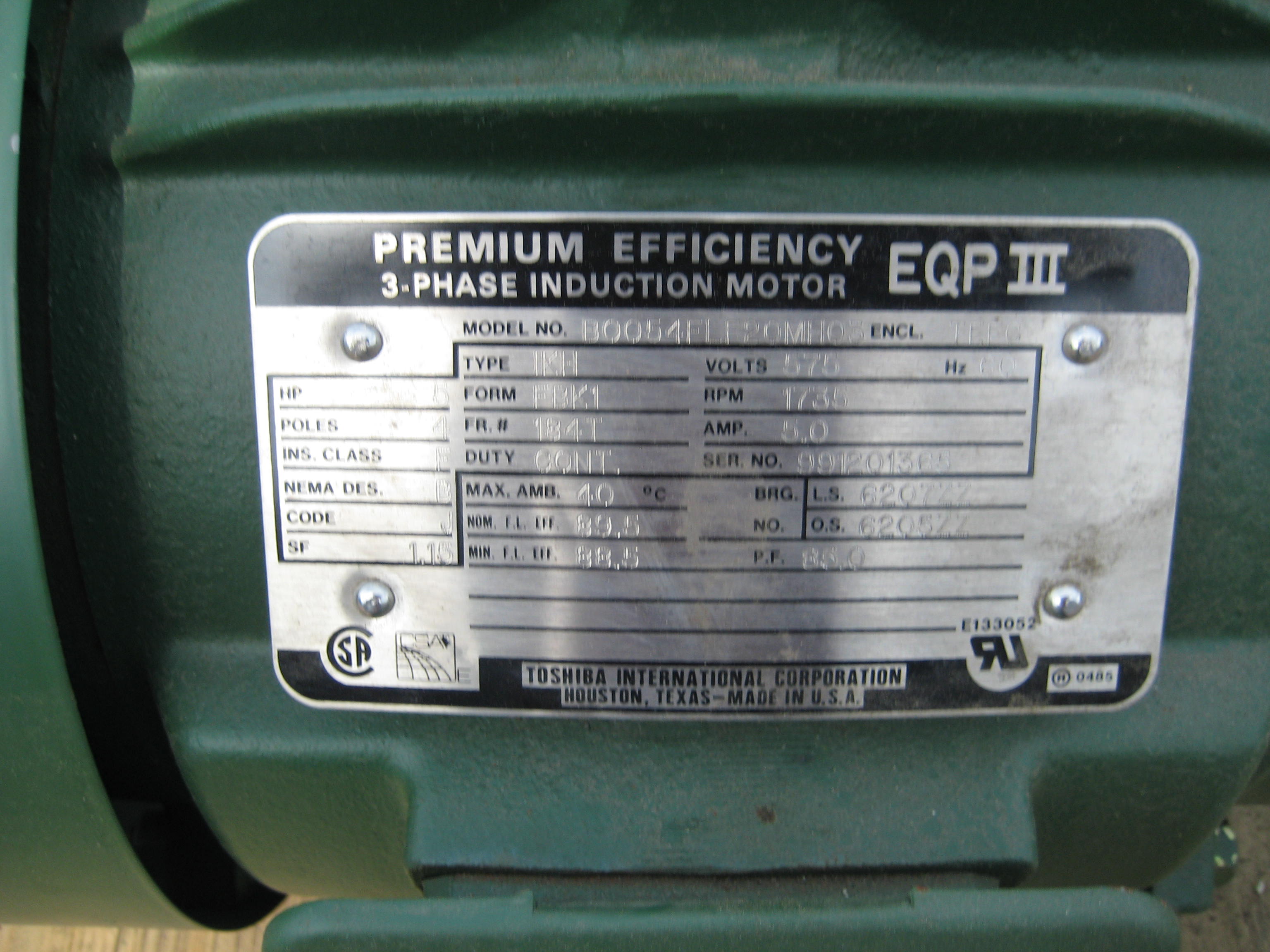 Unused Motor Electrical 3.7 kW (5 HP) Carbon Steel For Sale - IPP# 213540