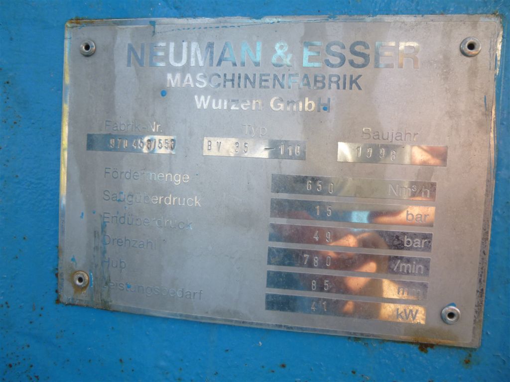 Neumann & Esser Maschinenfabrik Wurzen GmbH BV 35-110 Reciprocating Compressor - IPP# 220598
