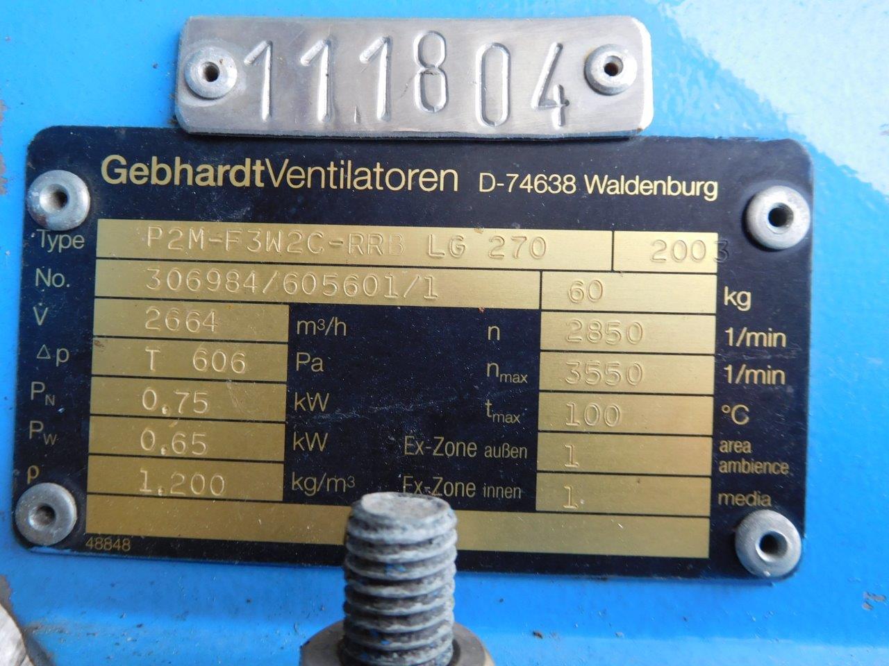   Blower 2,664 m3/h (1,568 CFM) Carbon Steel For Sale - IPP# 220534