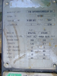 Stainless Steel 304 FIB Apparatenbouw BV  Tank - IPP# 221595