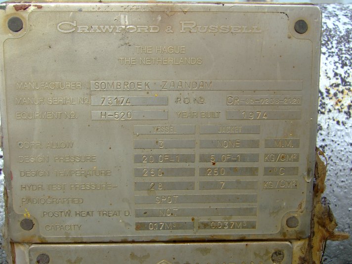 Stainless Steel 304 Sombroek Shell and Tube Heat Exchanger - IPP# 221526