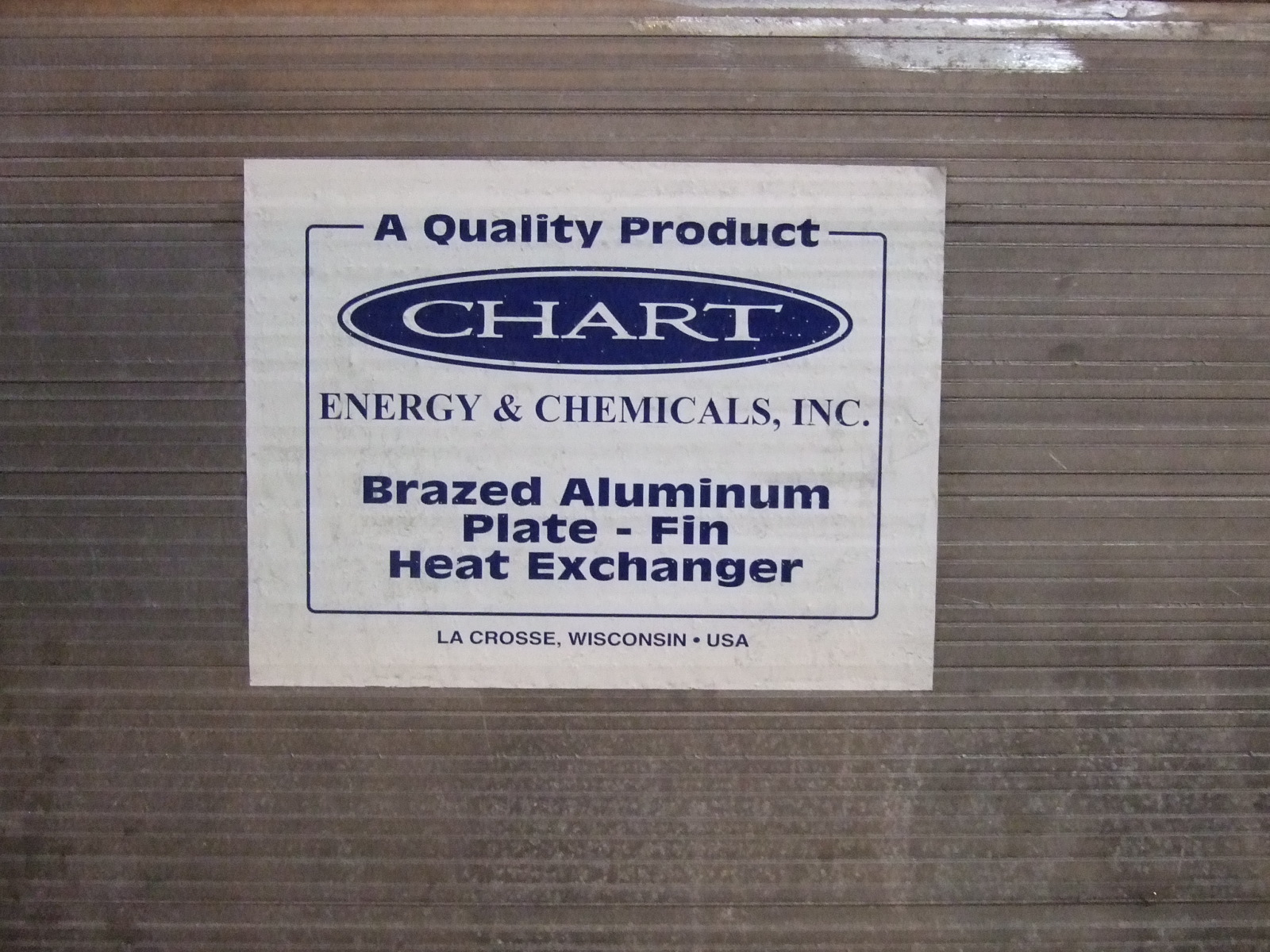 Unused Chart Energy & Chemicals, Inc Brazed Aluminum Cryogenic Heat Exchanger - IPP# 222071