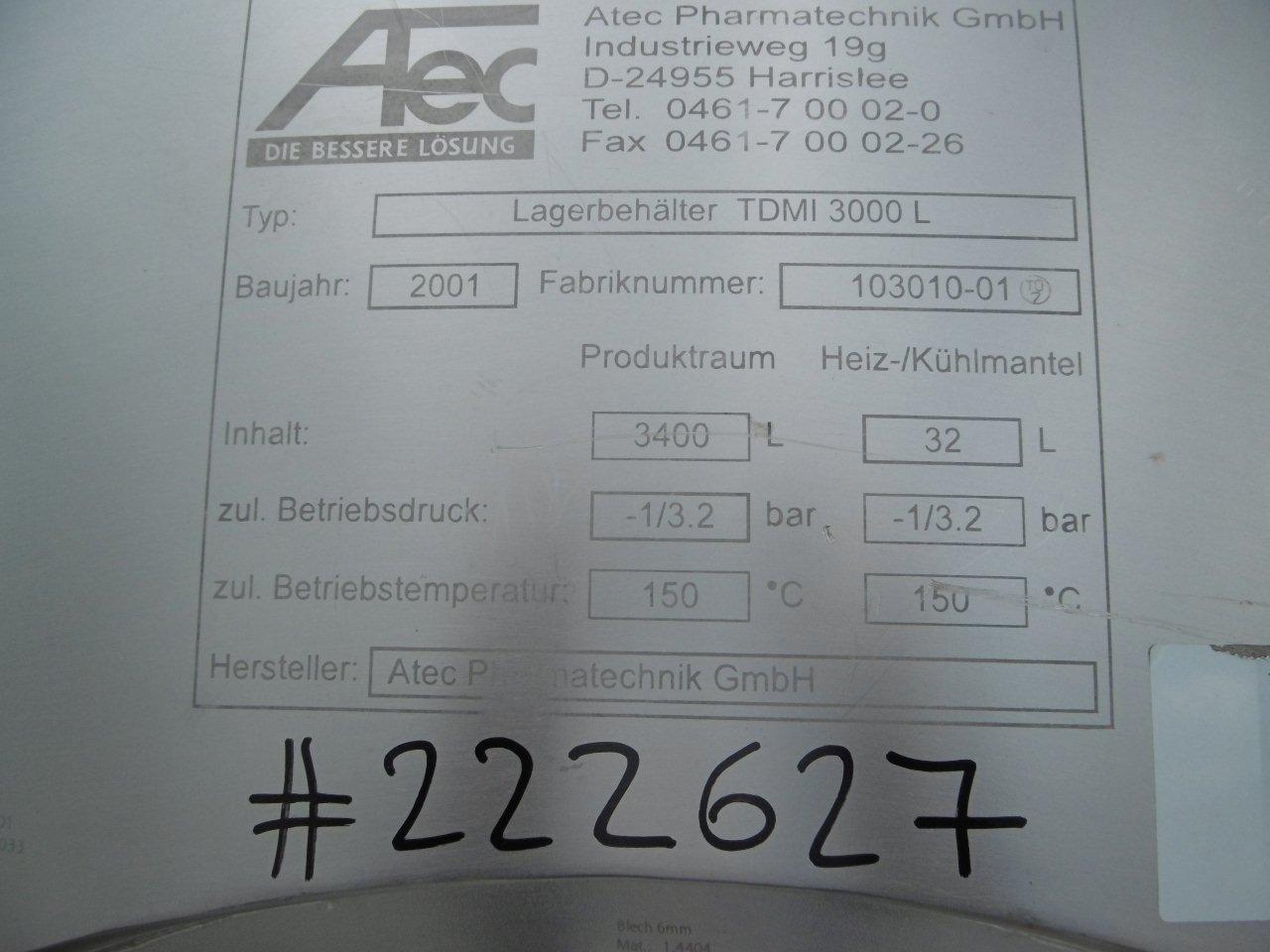 Stainless Steel 316 ATEC Pharmatechnik GmbH., Tank - IPP# 222627