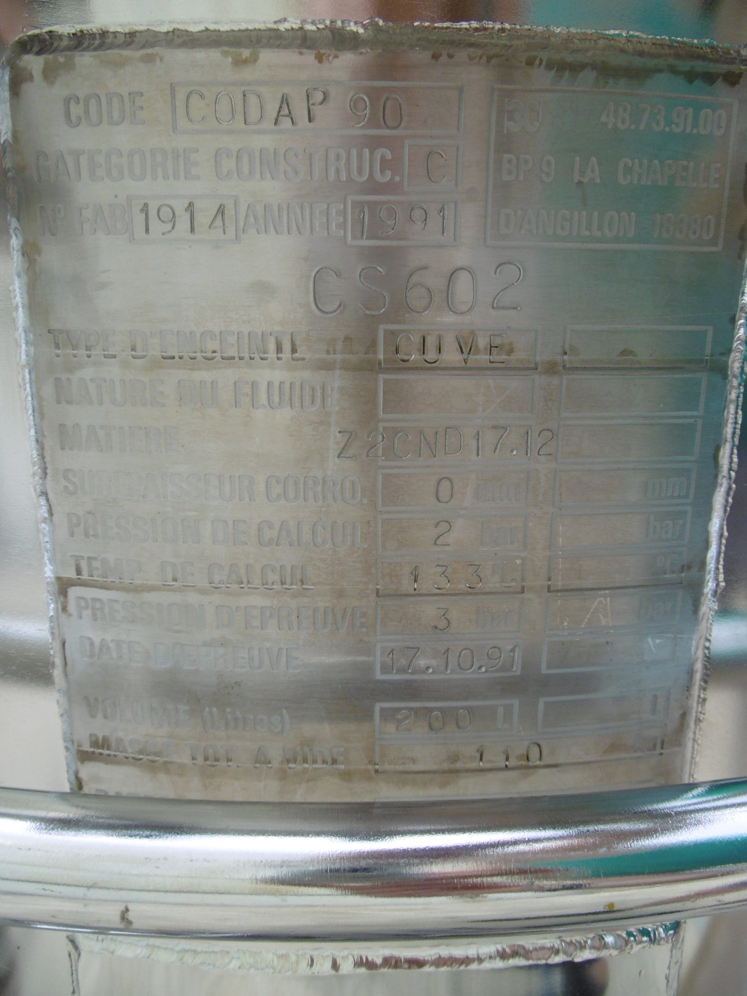 Stainless Steel 316 EFTIC  Tank - IPP# 222942