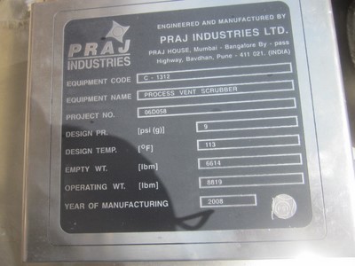 Unused Stainless Steel 304 Praj Industries Tray Column - IPP# 235302