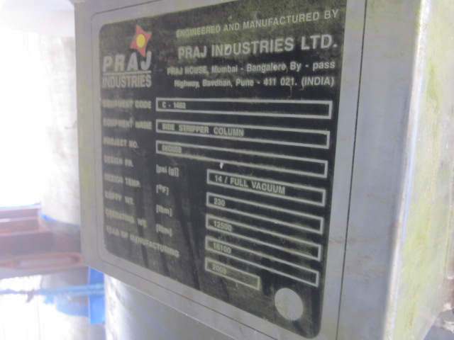 Unused Tray Column 1,550 mm (61 in) Stainless Steel 304 For Sale - IPP# 235306