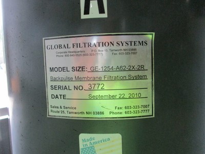 Global Filtration Systems GE-1254-AL2-2X 2R Cartridge And Candle Filter - IPP# 235951